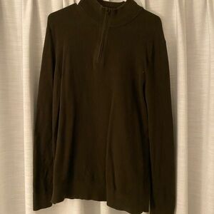 Banana Republic Men's Dark Brown Zip-Up Sweater